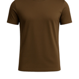 Klemens | Ciemnobrązowy T-shirt slim fit