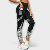 Legginsy z wysokim stanem w leopardzi wzór