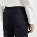 Leon | Granatowe spodnie garniturowe slim fit