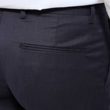 Leon | Granatowe spodnie garniturowe slim fit