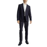 Leon | Granatowe spodnie garniturowe slim fit