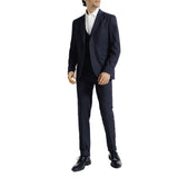 Leon | Granatowe spodnie garniturowe slim fit