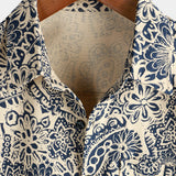 Eligiusz | Beżowa koszula vintage w kwiatowy wzór paisley