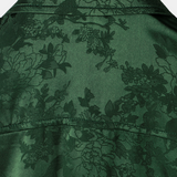 Bogdan | Satynowa koszula w kwiaty z kieszenią