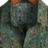 Patryk | Zielona koszula paisley w stylu lat 70.