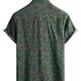 Patryk | Zielona koszula paisley w stylu lat 70.