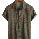 Ernest | Brązowa koszula paisley w stylu lat 70.