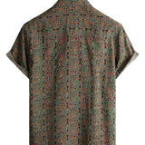 Ernest | Brązowa koszula paisley w stylu lat 70.