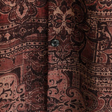 Alojzy | Brązowa koszula paisley w stylu western retro