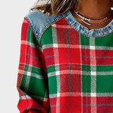 Ivy – Damska Bluza z Kratką Patchworkową