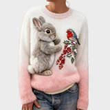 Lucy - Pluszowy sweter z świątecznym królikiem