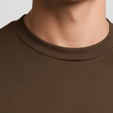 Klemens | Ciemnobrązowy T-shirt slim fit