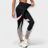 Legginsy z wysokim stanem w leopardzi wzór