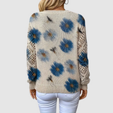 Meda - Elegancki sweter z kwiatowym wzorem