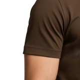 Klemens | Ciemnobrązowy T-shirt slim fit