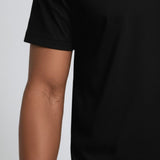 Maksymilian | Czarny T-shirt slim fit z bawełny merceryzowanej