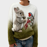 Lucy - Pluszowy sweter z świątecznym królikiem