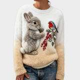 Lucy - Pluszowy sweter z świątecznym królikiem
