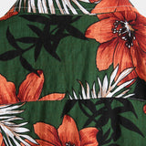Ziemowit | Koszula z krótkim rękawem w zielone kwiaty