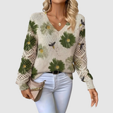 Meda - Elegancki sweter z kwiatowym wzorem