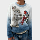 Lucy - Pluszowy sweter z świątecznym królikiem