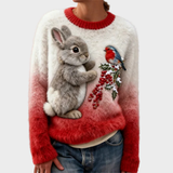 Lucy - Pluszowy sweter z świątecznym królikiem