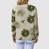 Meda - Elegancki sweter z kwiatowym wzorem