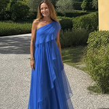 Talia - Sukienka Maxi z Kaskadowymi Falbanami