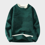 Sweter z teksturowanym wzorem w stylu abstrakcyjnym