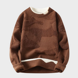 Sweter z teksturowanym wzorem w stylu abstrakcyjnym