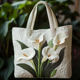 Biała torba z poduszką w motyw lilii calla