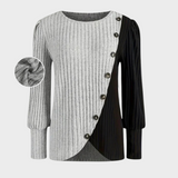 Kaia - Elegancki sweter z dzianiny z guzikami