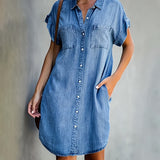 Kornelia - Sukienka Chemise z Guzikami