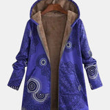 Luna - Granatowa Mandala Fleece Hoodie