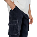 Izydor | Japońskie spodnie cargo z denimu