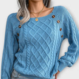 Malia - Sweter pleciony z guzikami