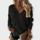 Carolina - Wygodny sweter z dekoltem w serek