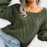 Malia - Sweter pleciony z guzikami