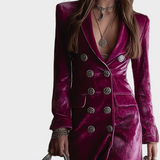 Vera - Welurowa Sukienka Blazer Maxi