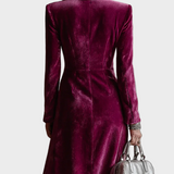 Vera - Welurowa Sukienka Blazer Maxi