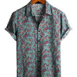 Witold | Zielona koszula vintage we wzór paisley