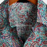 Witold | Zielona koszula vintage we wzór paisley