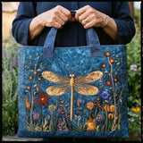 Tote Bag z Złotymi Ważkami i Podszewką