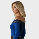 Stella – Elegancka koronkowa bluzka z gwiezdnym wzorem