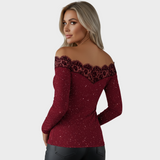 Stella – Elegancka koronkowa bluzka z gwiezdnym wzorem