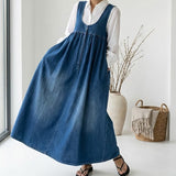 Iwona - Maxi Sukienka z Vintage Dżinsu