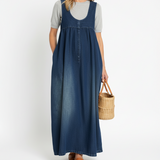 Iwona - Maxi Sukienka z Vintage Dżinsu